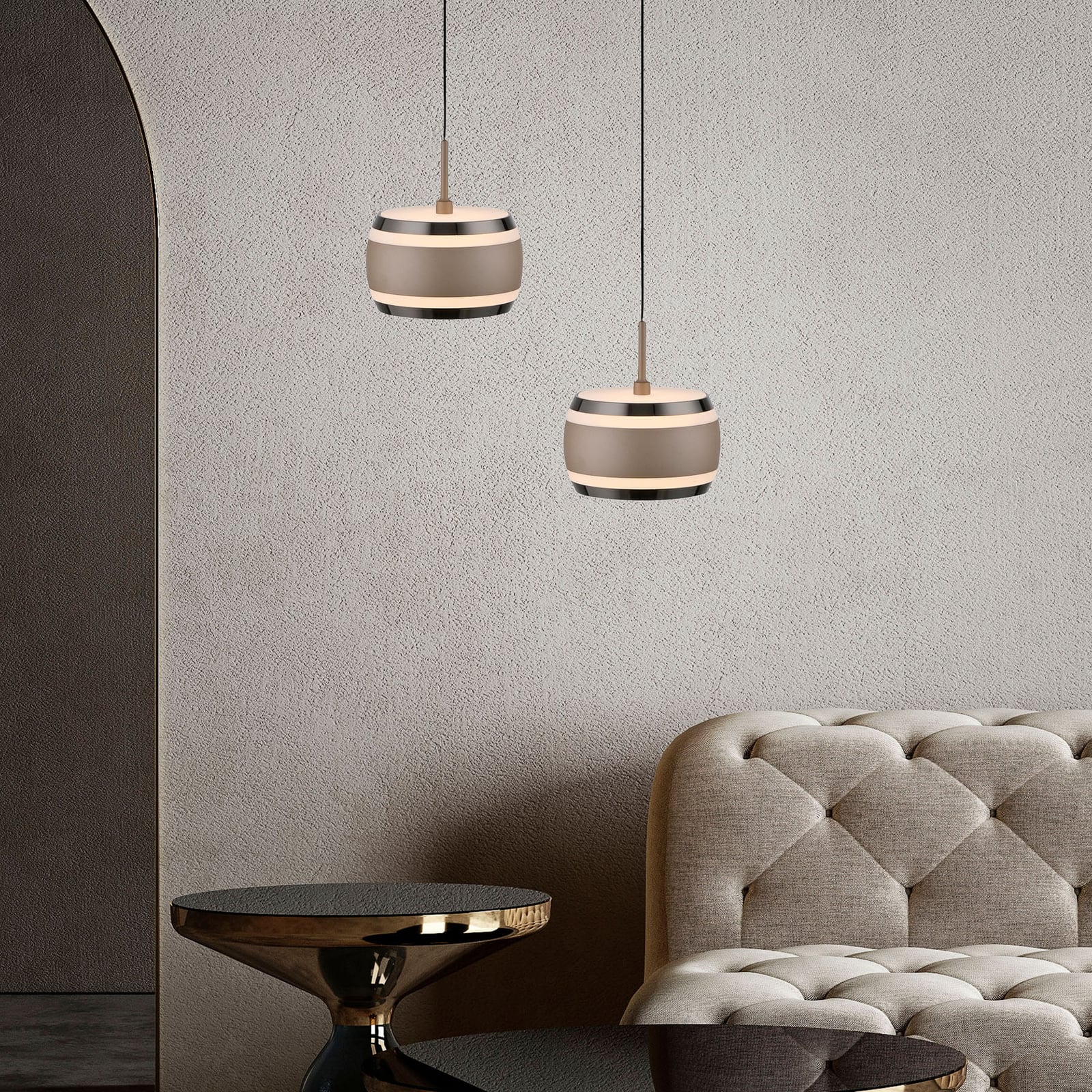 LED pendellampe Falling Rings bronse bakside