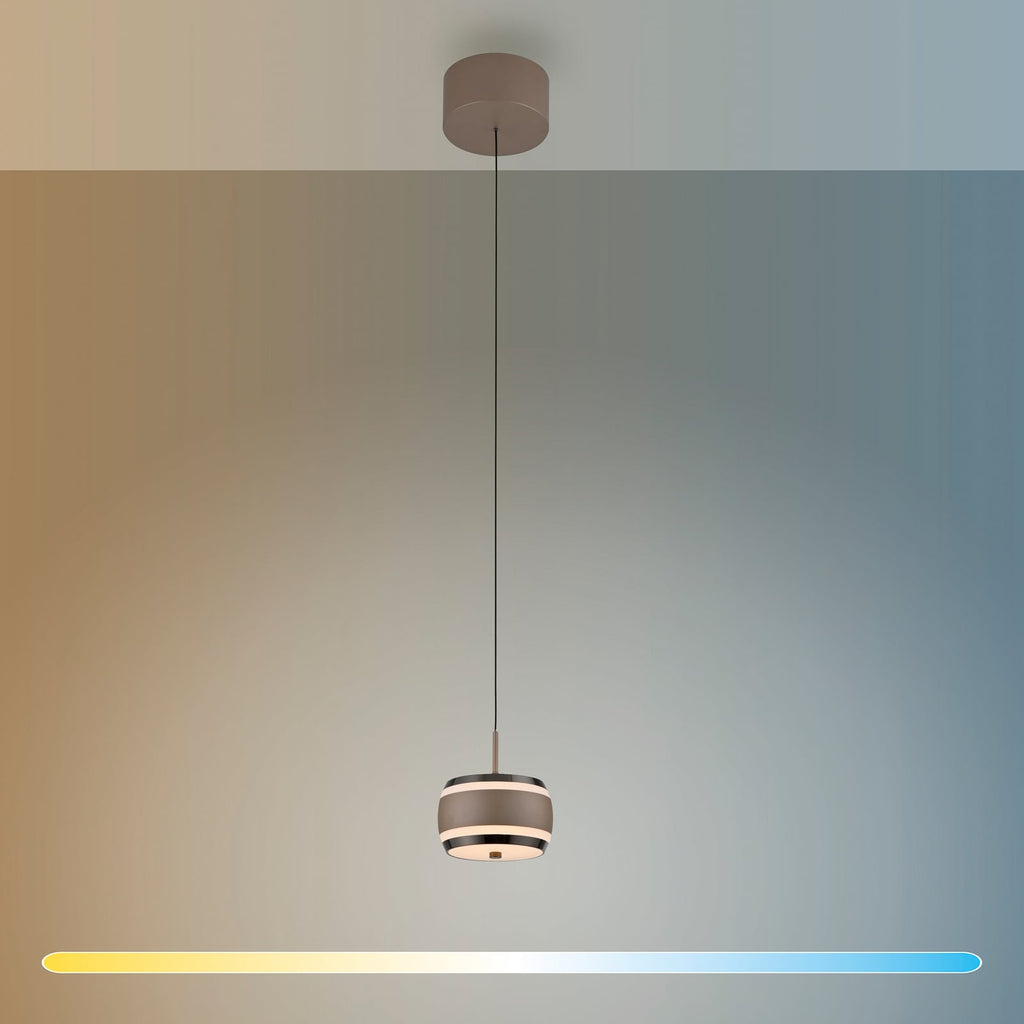 LED pendellampe Falling Rings bronse med dempet lys