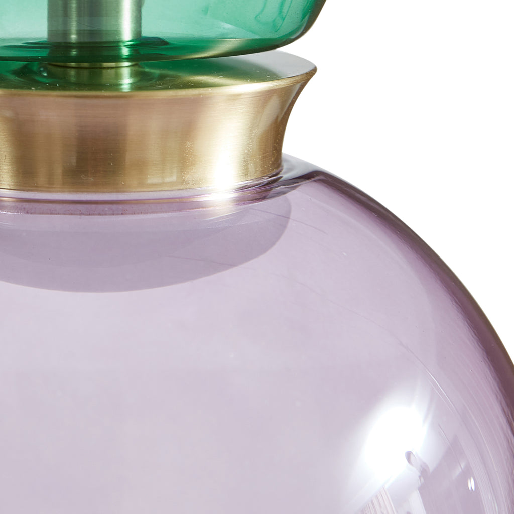 LED pendellampe Fay glass lilla/mørkegrønn fra siden