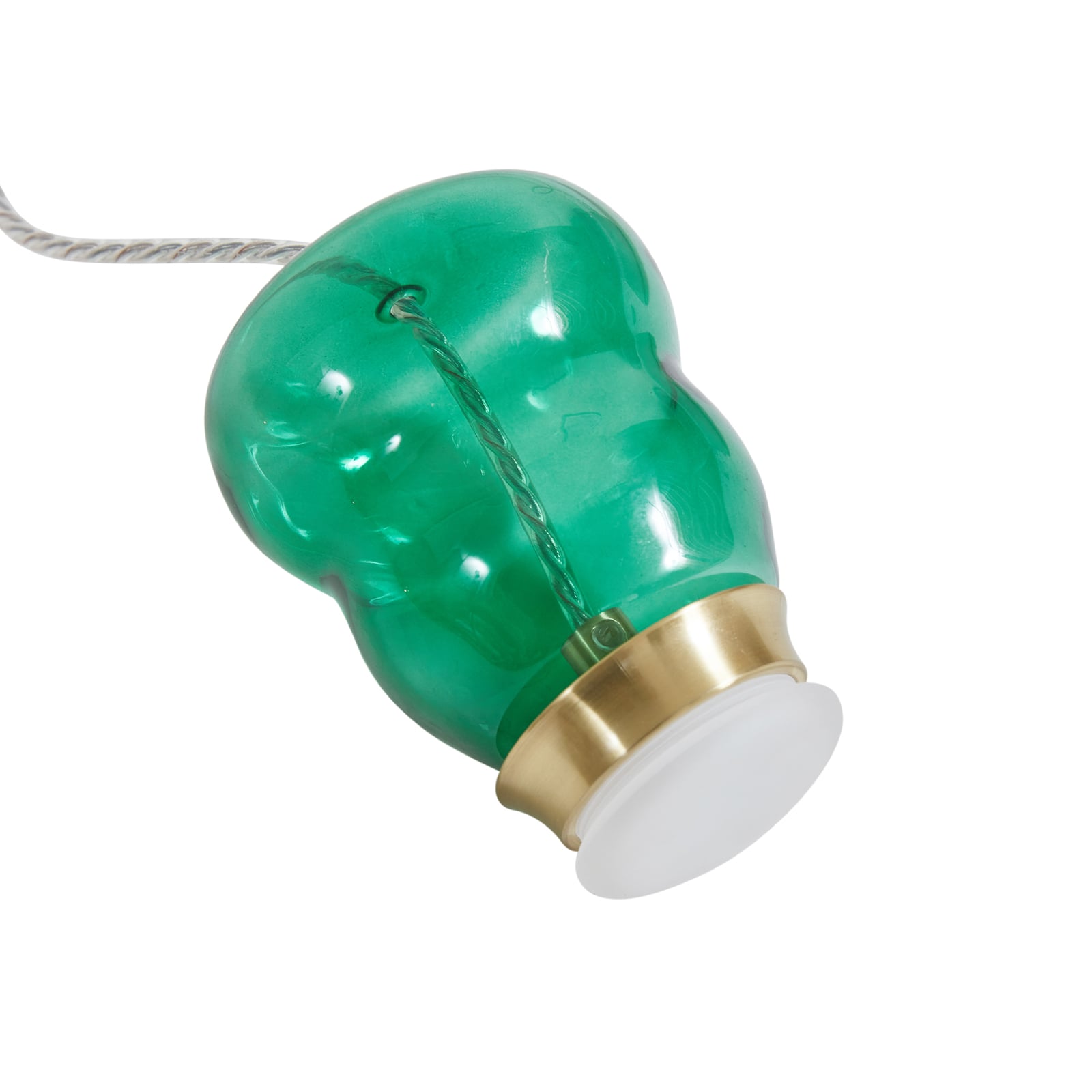 LED pendellampe Fay glass lilla/mørkegrønn opphengsdetalj