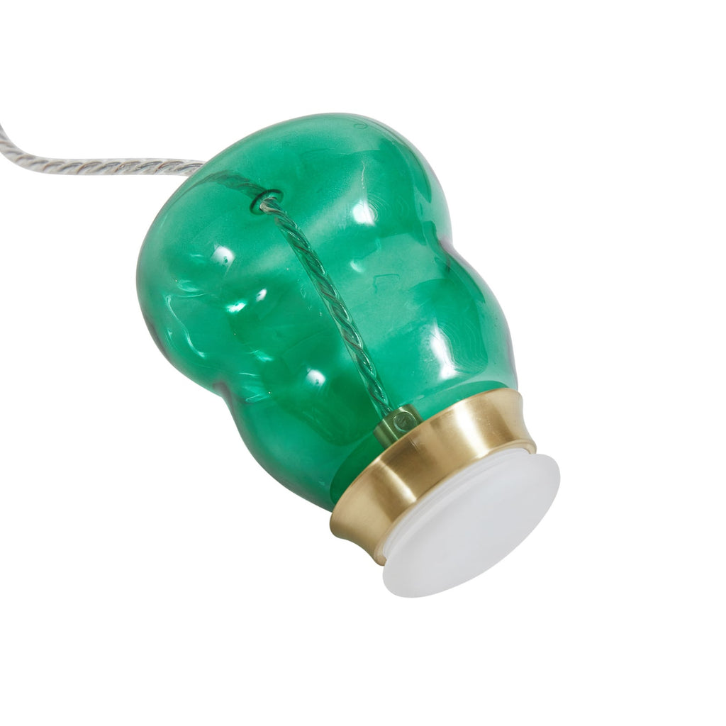 LED pendellampe Fay glass oransje/mørkegrønn underside