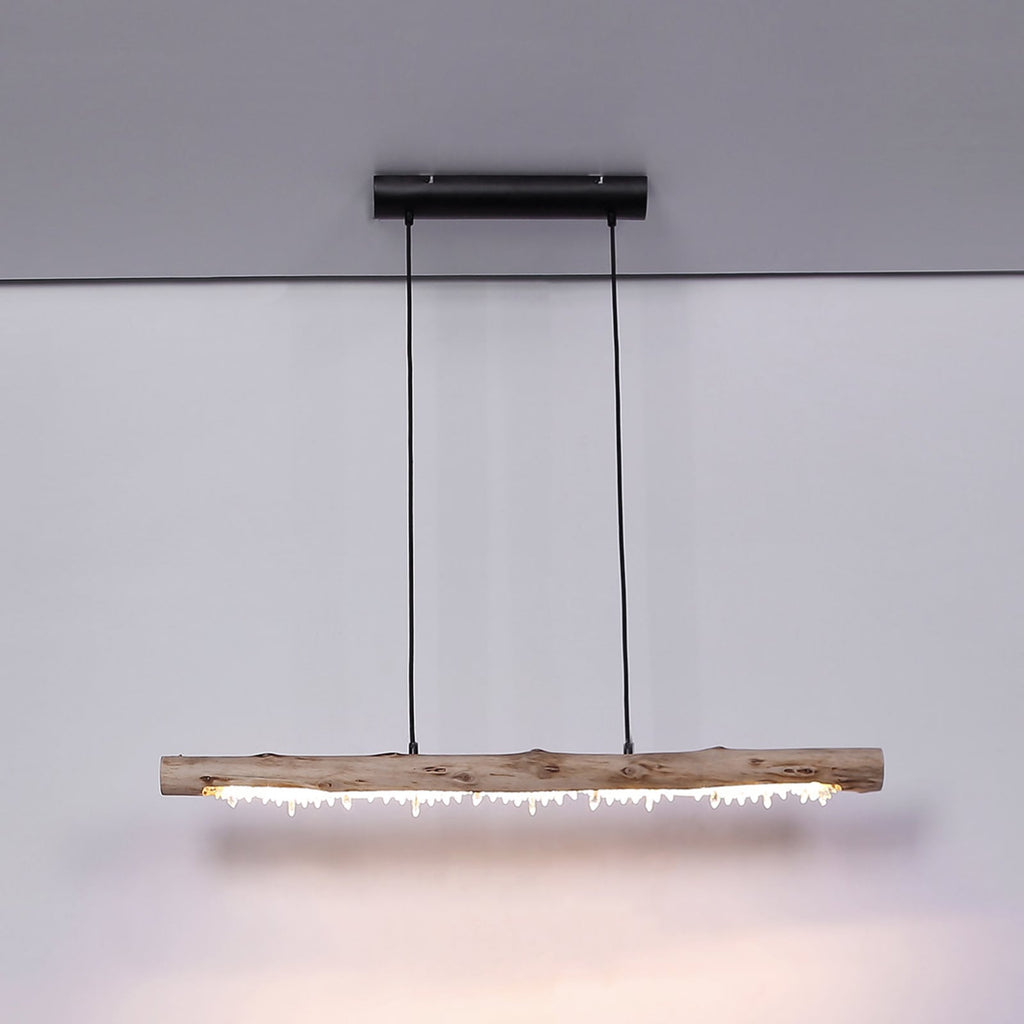 LED pendellampe Felicitas tre/svart 100 cm 15W detalj av materialer