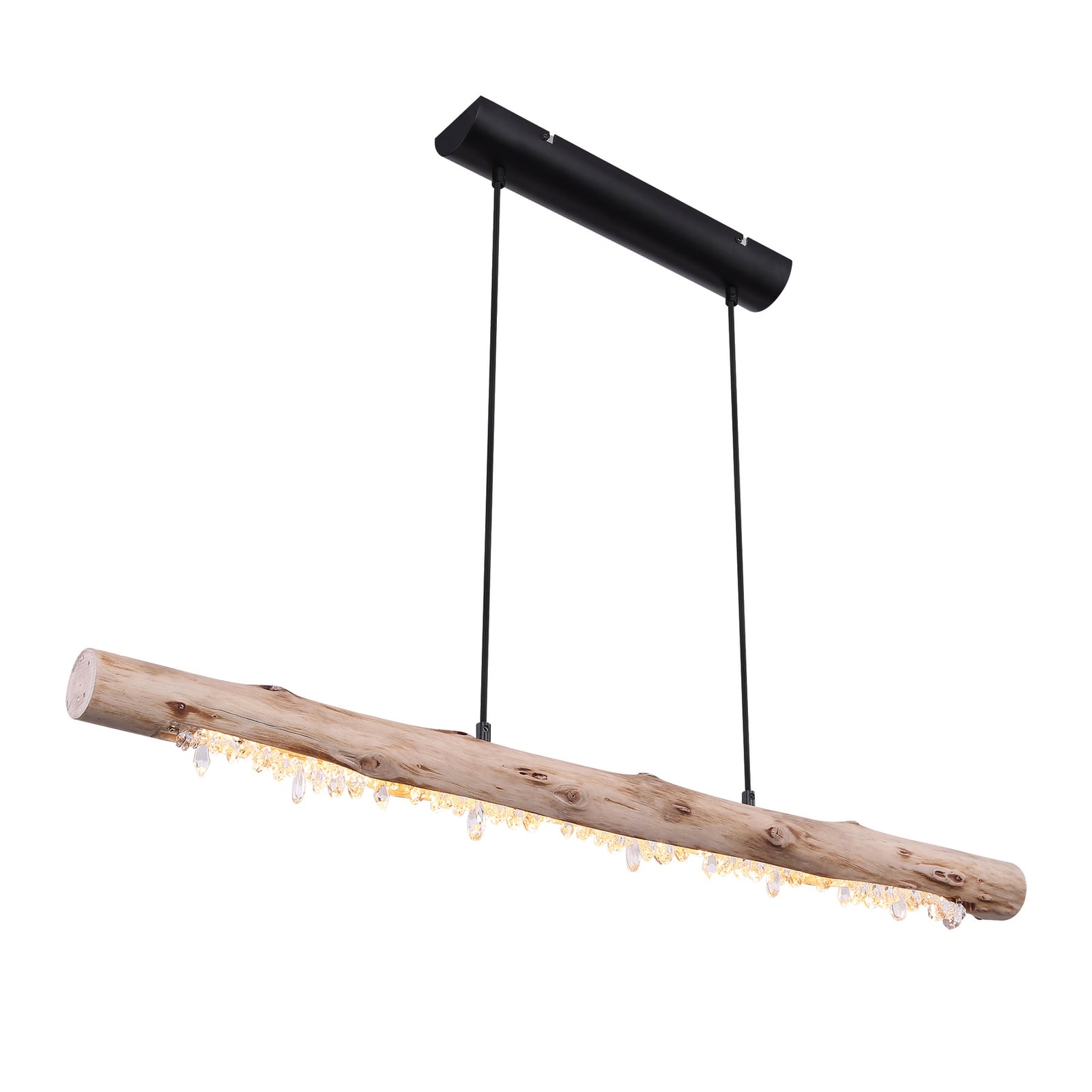 LED pendellampe Felicitas tre/svart 100 cm 15W sideprofil