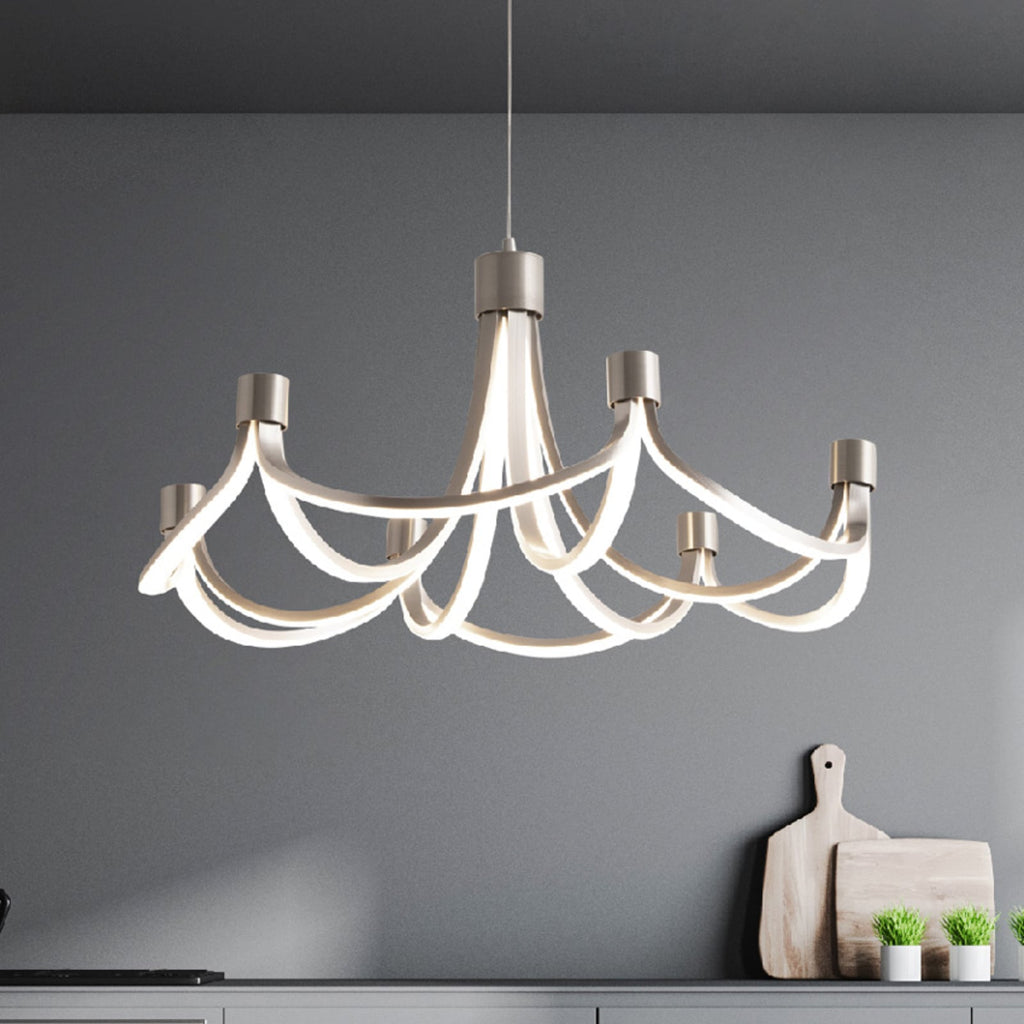 LED pendellampe Festos dimbar matt nikkel Ø55 cm forfra