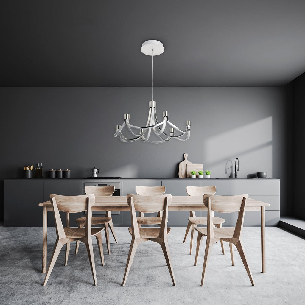 LED pendellampe Festos dimbar matt nikkel Ø55 cm detalj