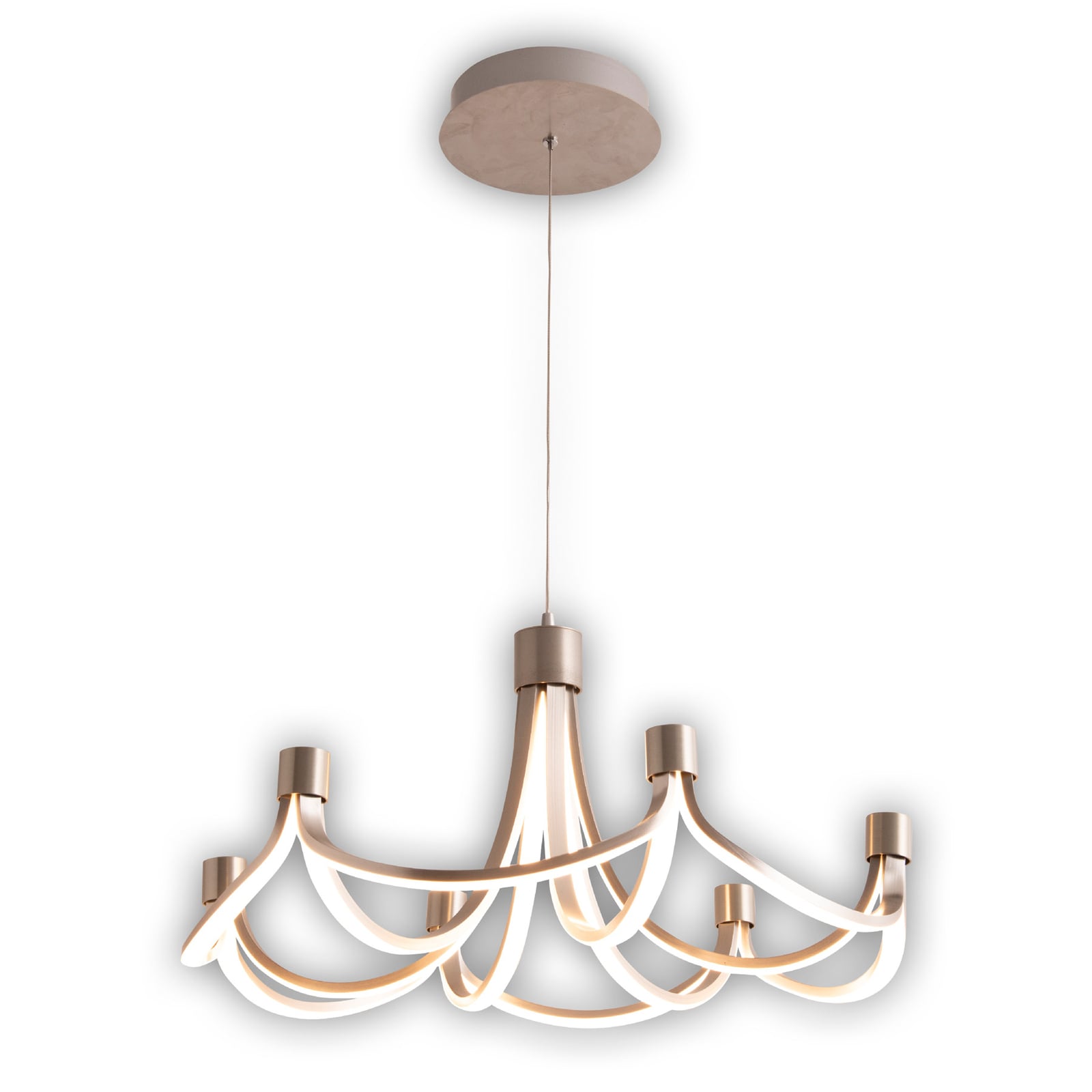 LED pendellampe Festos dimbar matt nikkel Ø55 cm med dimmer