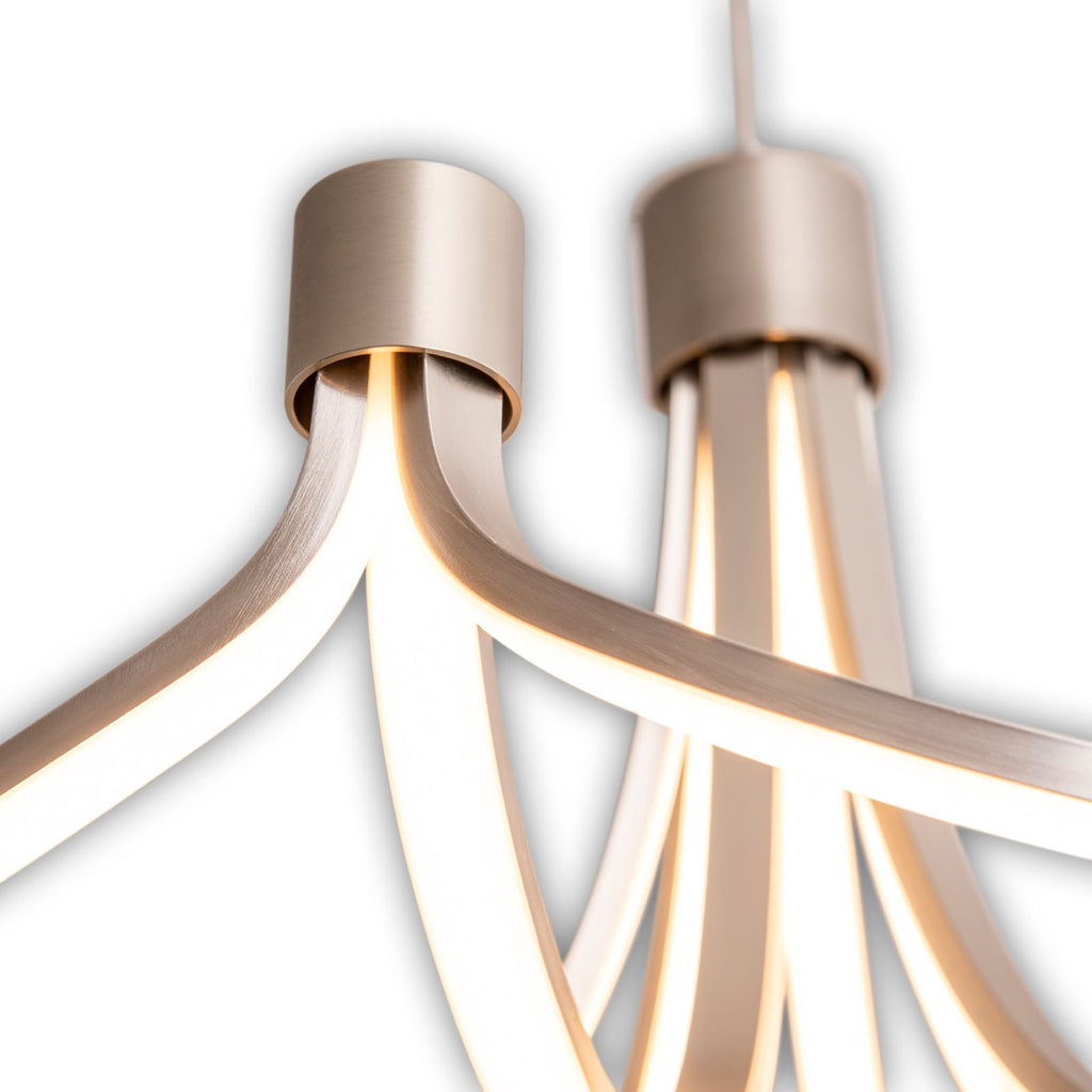 LED pendellampe Festos dimbar matt nikkel Ø55 cm lysdetalj