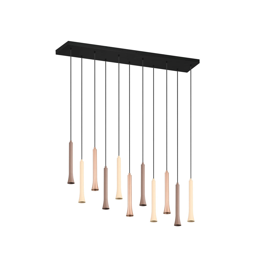 Detaljbilde av LED pendellampe Fiato 11-lys dimbar CCT taupe/coffee