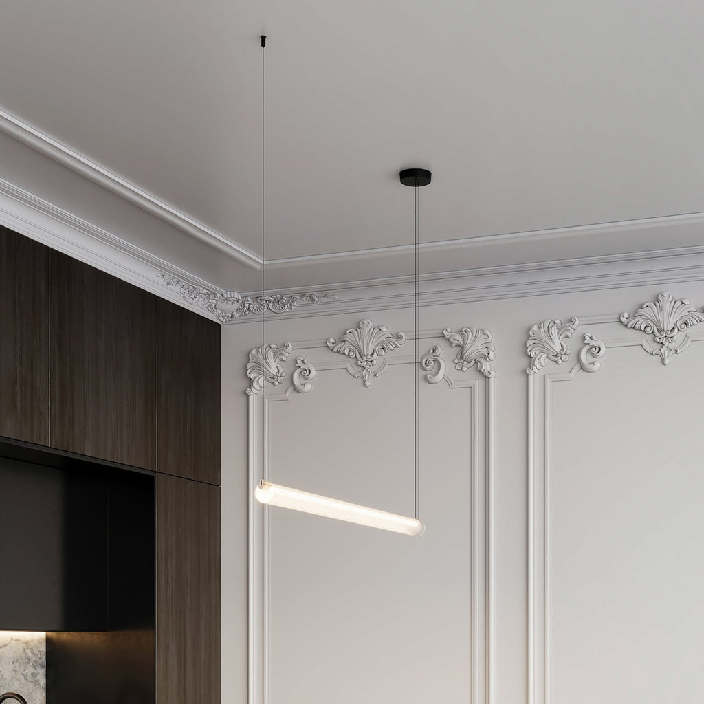 LED pendellampe Finelle 1.0 rilleglass beige forfra