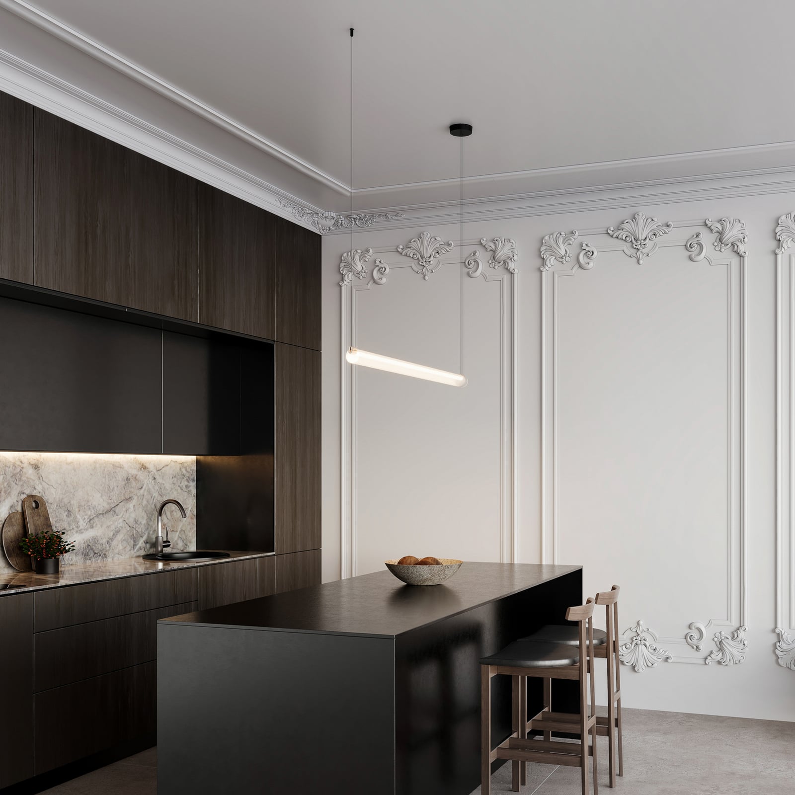 LED pendellampe Finelle 1.0 rilleglass beige bakside