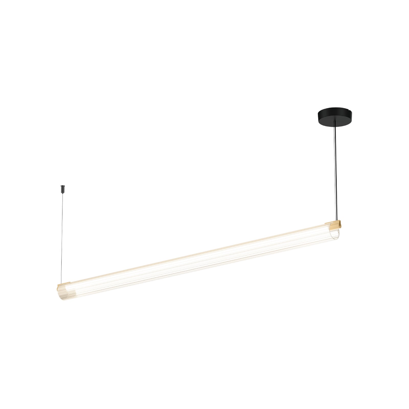 LED pendellampe Finelle 1.0 rilleglass beige detalj av glass