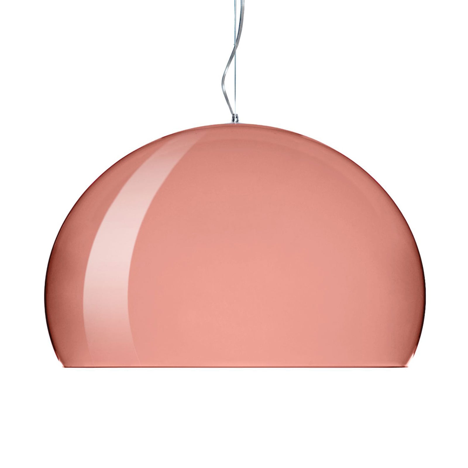 LED pendellampe FL/Y akryl kobber Ø52 cm dimbar forfra