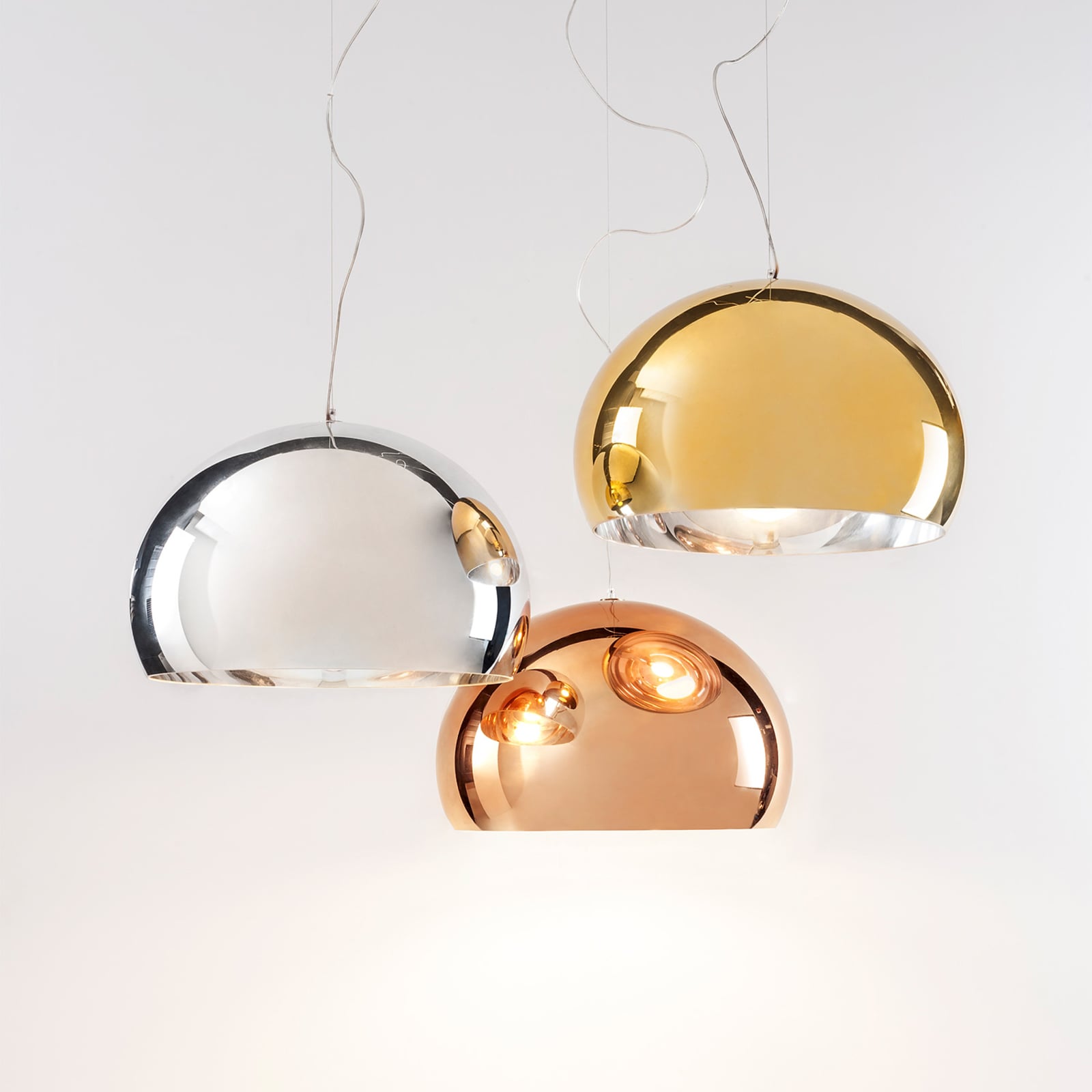 LED pendellampe FL/Y akryl kobber Ø52 cm dimbar bakside