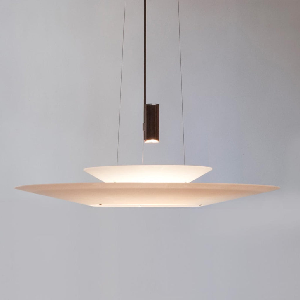 LED pendellampe Flamingo dimbar metakrylat Ø70 cm kobber forfra