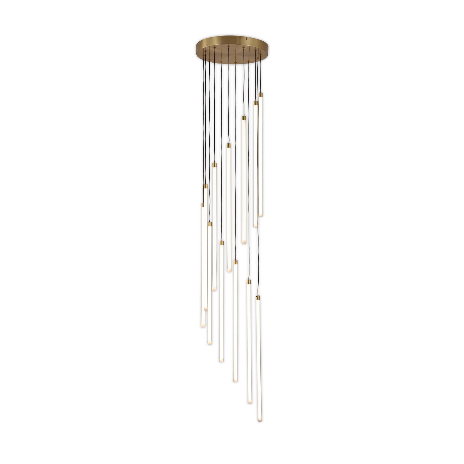 LED pendellampe Flare 12-lys messing Ø35 cm dimbar CCT bakside