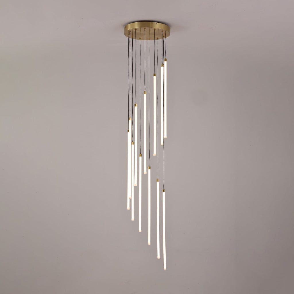 LED pendellampe Flare 12-lys messing Ø35 cm dimbar CCT nærbilde