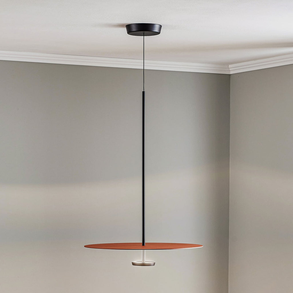 LED pendellampe Flat dimbar terracotta Ø55 cm forfra