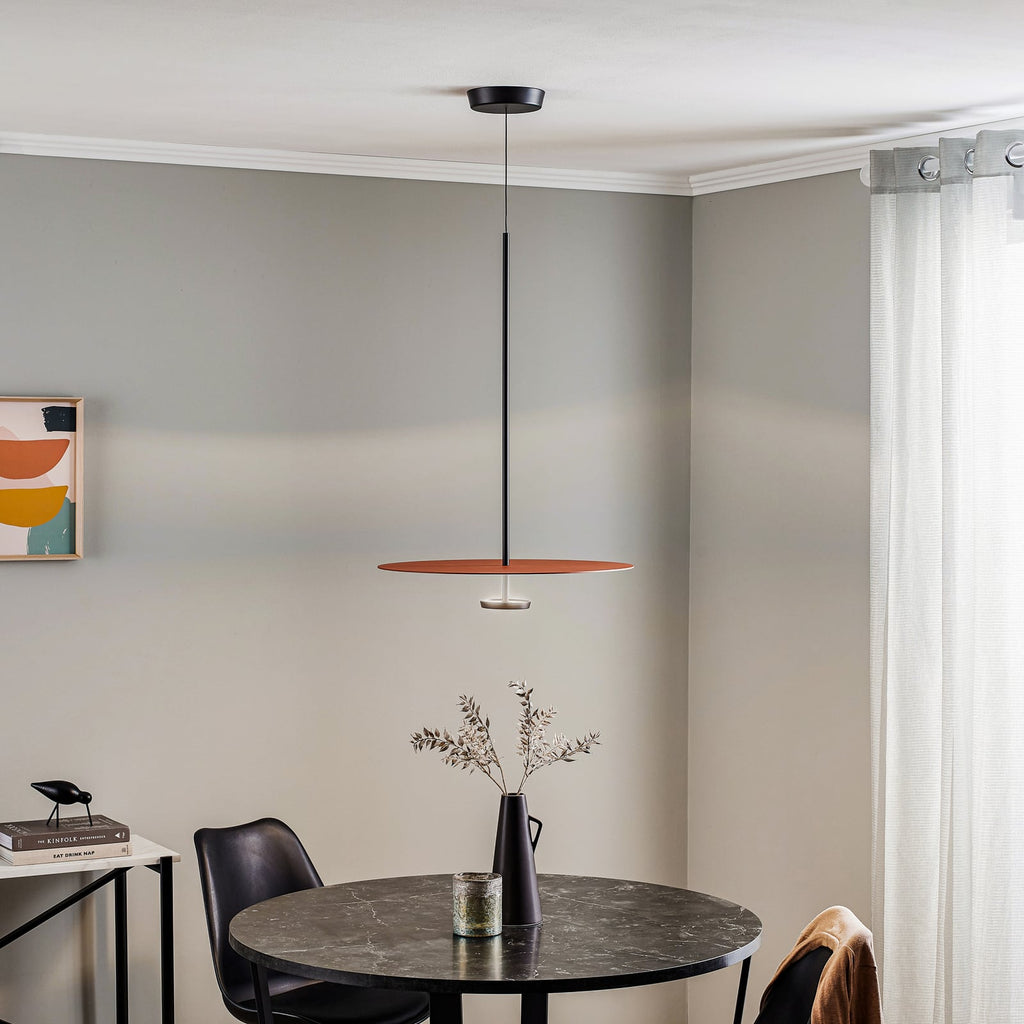 LED pendellampe Flat dimbar terracotta Ø55 cm bakside