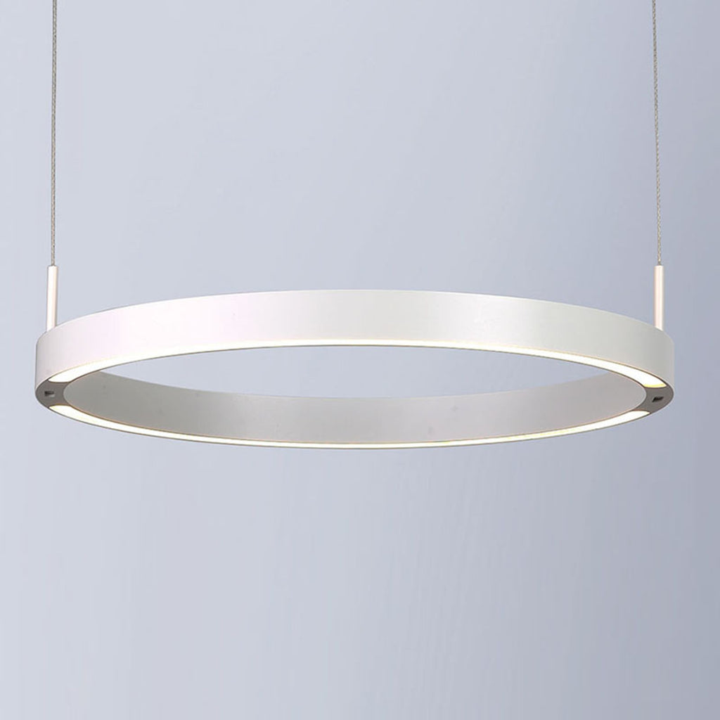 LED pendellampe Float ring aluminium Ø40 cm dimbar CCT hvit forfra