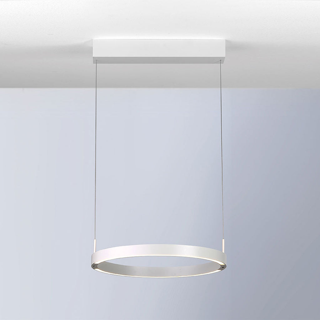 LED pendellampe Float ring aluminium Ø40 cm dimbar CCT hvit montert