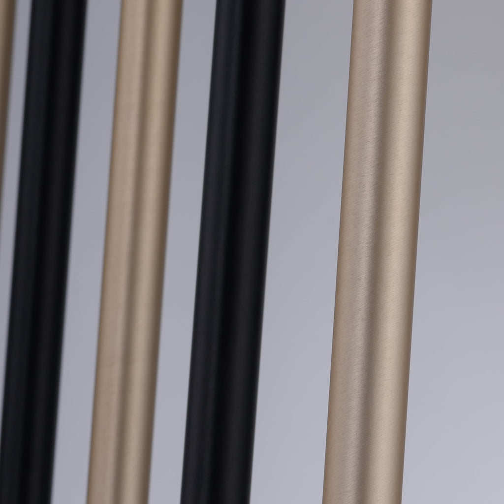 LED pendellampe Flute 7-lys svart/aluminium side