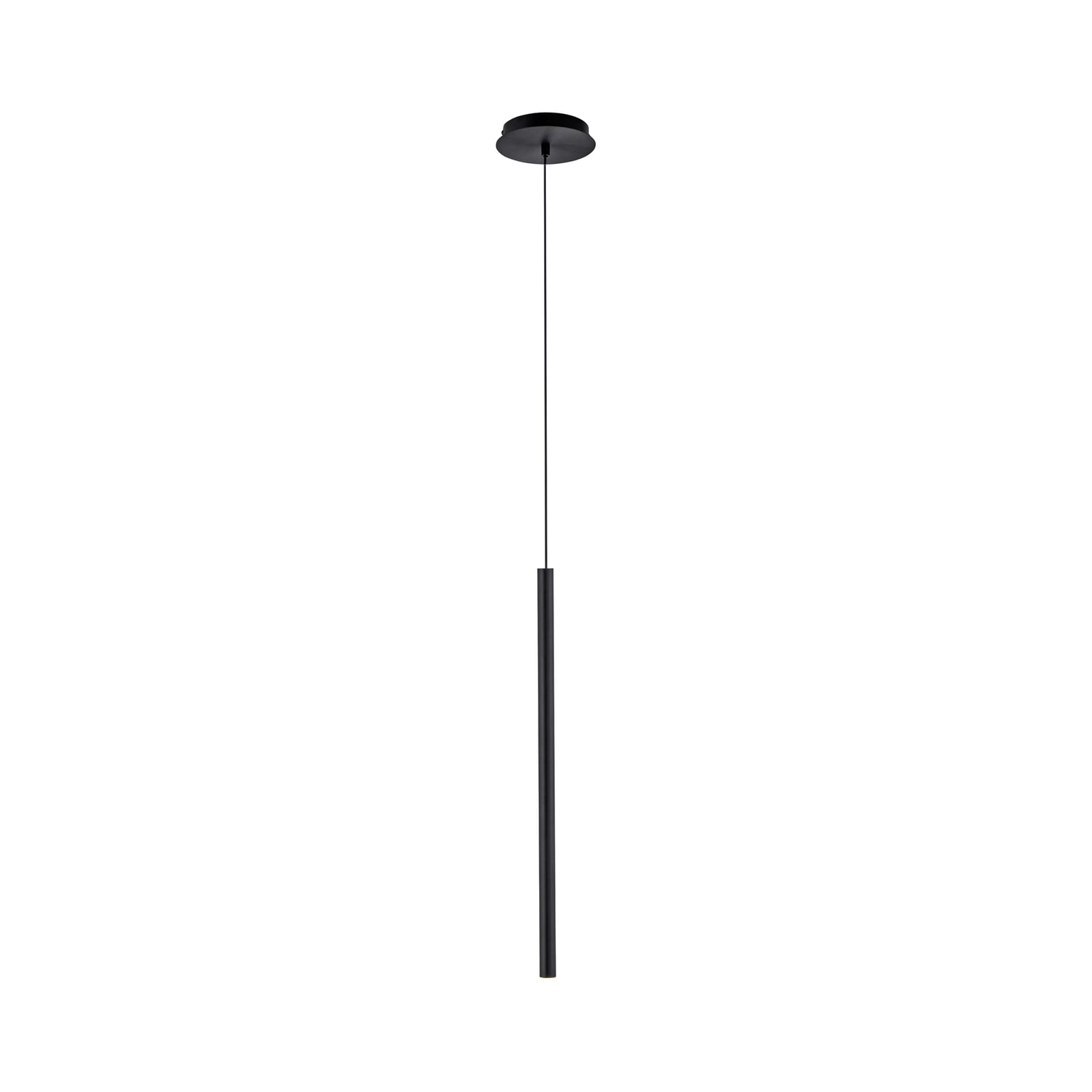 LED pendellampe Flute sylinderform svart forfra