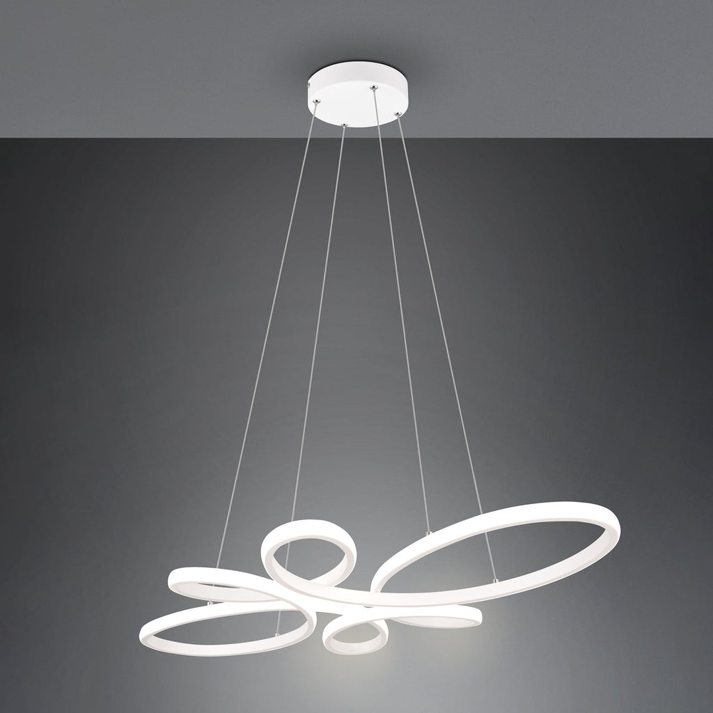 LED pendellampe Fly dimbar hvit matt 4000K 83x45 cm detalj