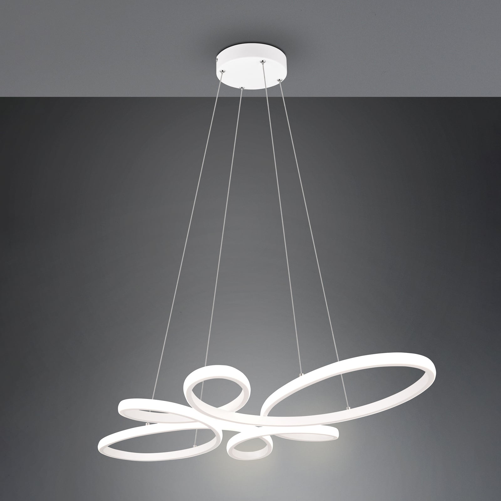 LED pendellampe Fly dimbar hvit matt 4000K 83x45 cm detalj