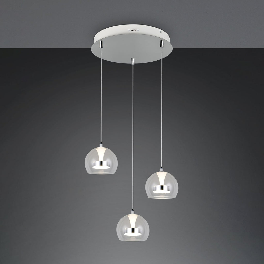 LED pendellampe Flynt 3-lys montert i rom