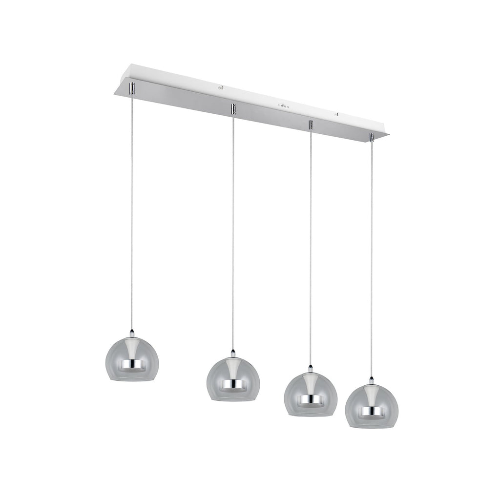 LED pendellampe Flynt 4-lys krom dimbar CCT 97 cm forfra