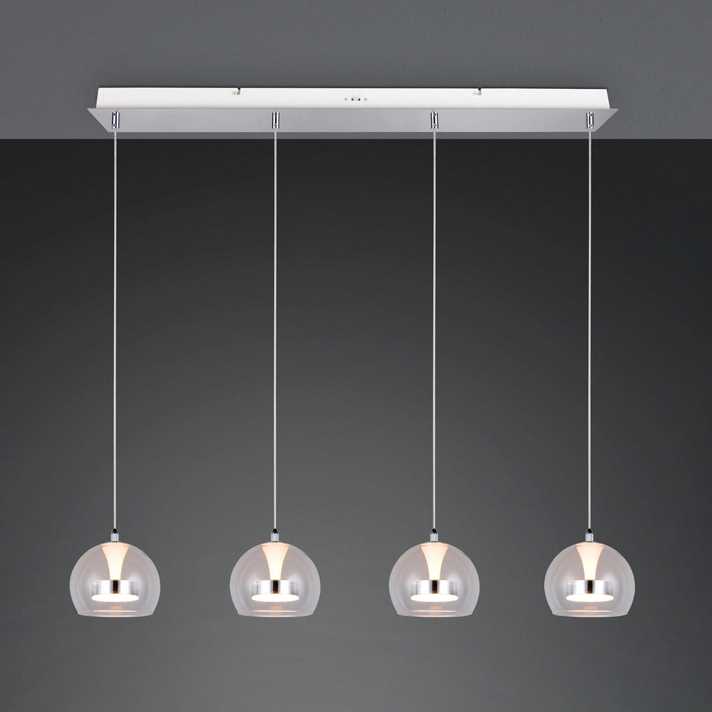 LED pendellampe Flynt 4-lys krom dimbar CCT 97 cm montert i rom