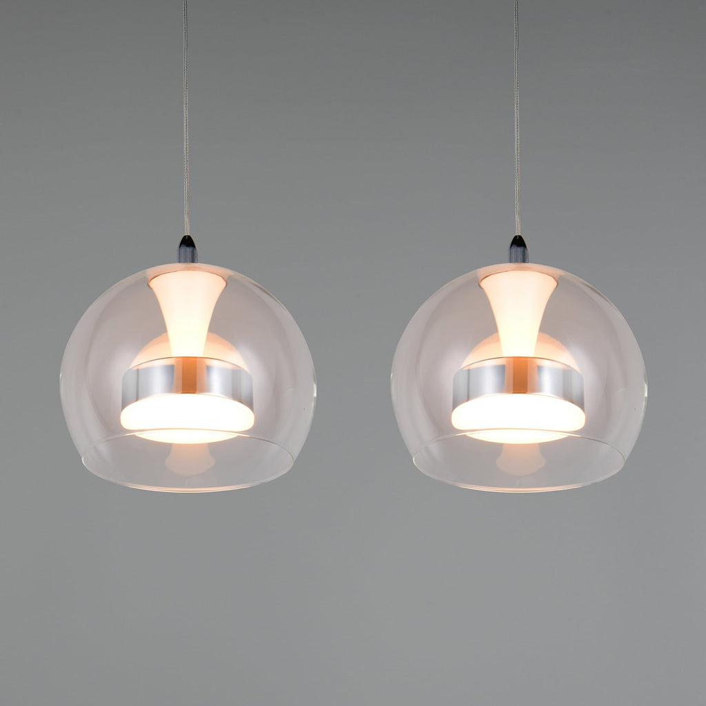 LED pendellampe Flynt 4-lys krom dimbar CCT 97 cm nærbilde av LED-lyskilder