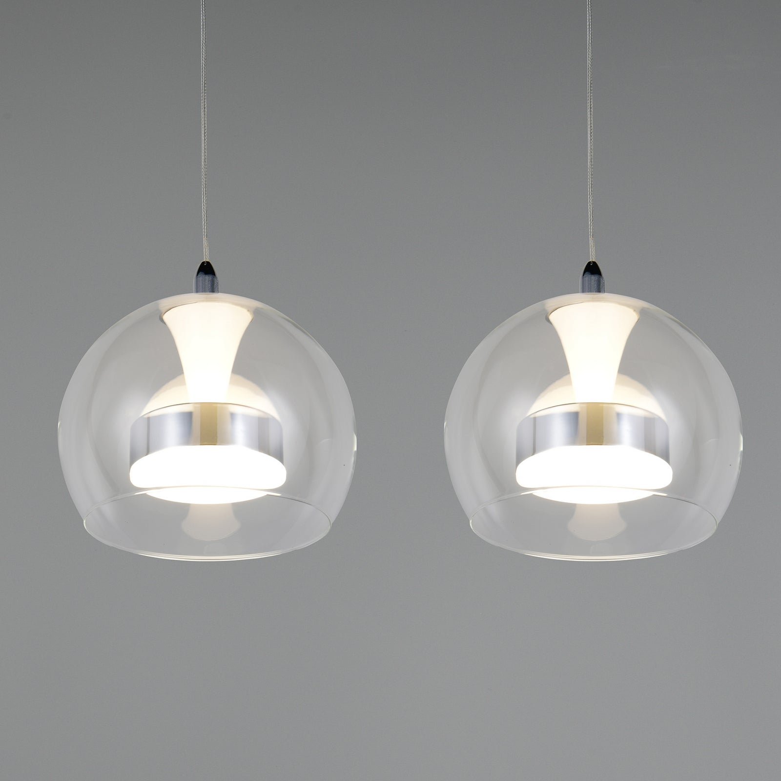 LED pendellampe Flynt 4-lys krom dimbar CCT 97 cm justerbar høyde