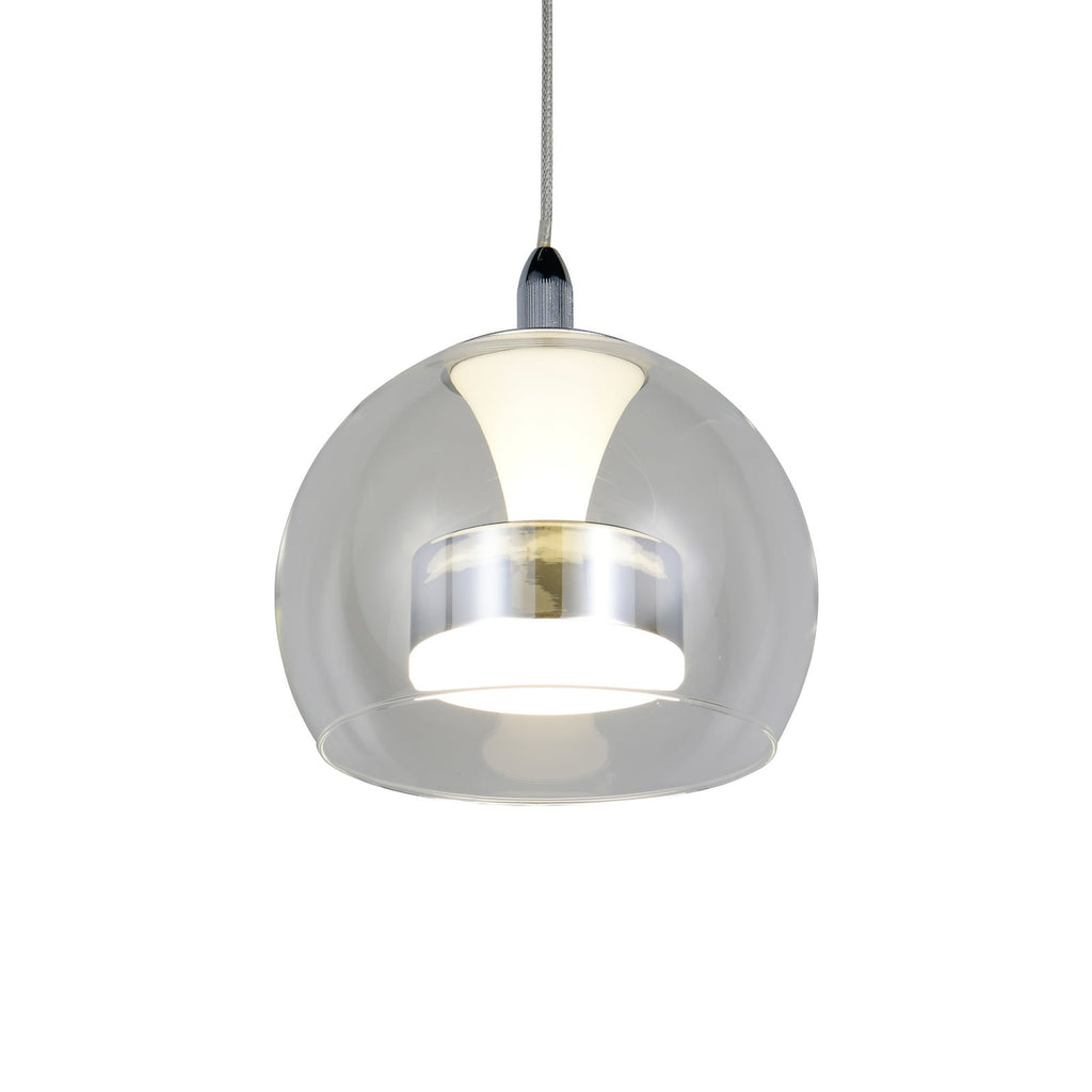 LED pendellampe Flynt krom glass Ø20 cm dimbar CCT detalj av dimmerbryter