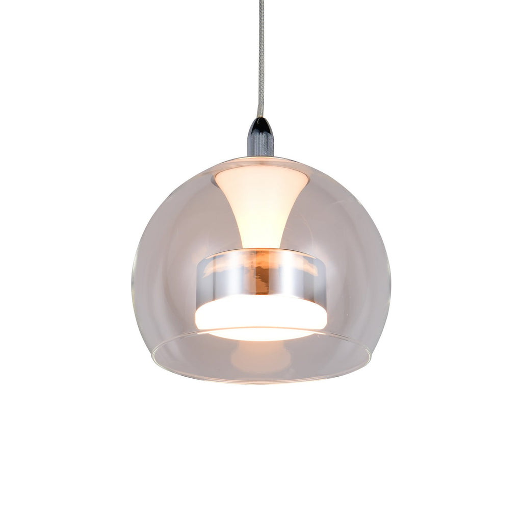 LED pendellampe Flynt krom glass Ø20 cm dimbar CCT sideprofil