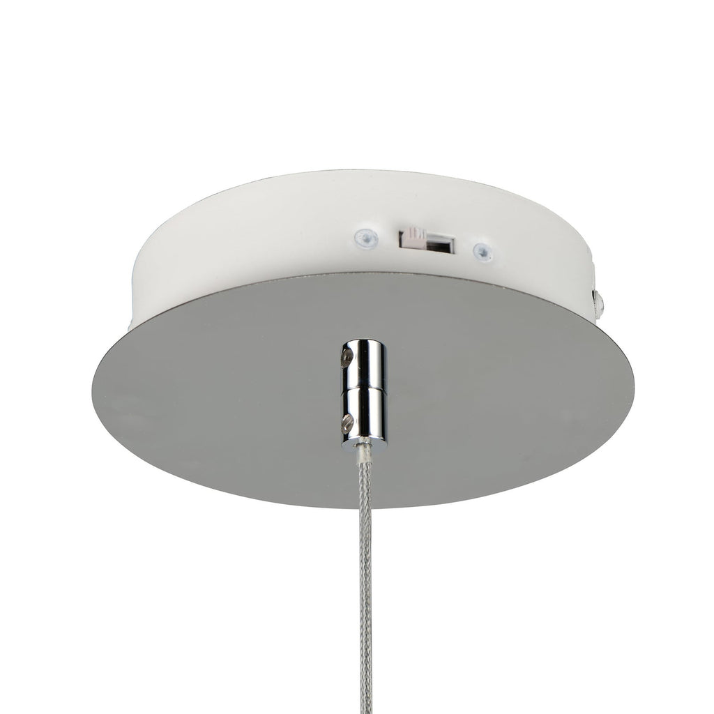 LED pendellampe Flynt krom glass Ø20 cm dimbar CCT lysfargevalg