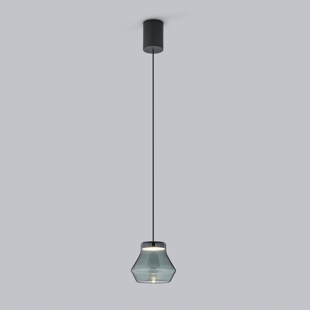 LED pendellampe Fou røykglass Ø11 cm 6W 2700K bakside