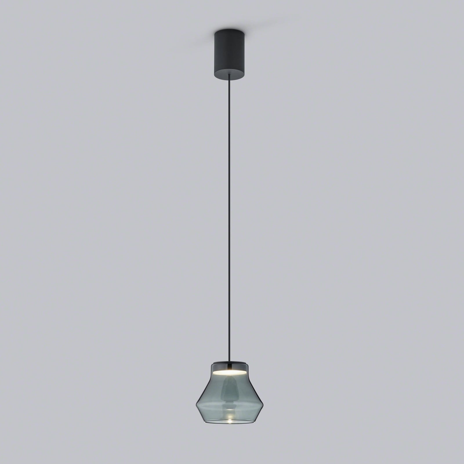 LED pendellampe Fou røykglass Ø11 cm 6W 2700K bakside