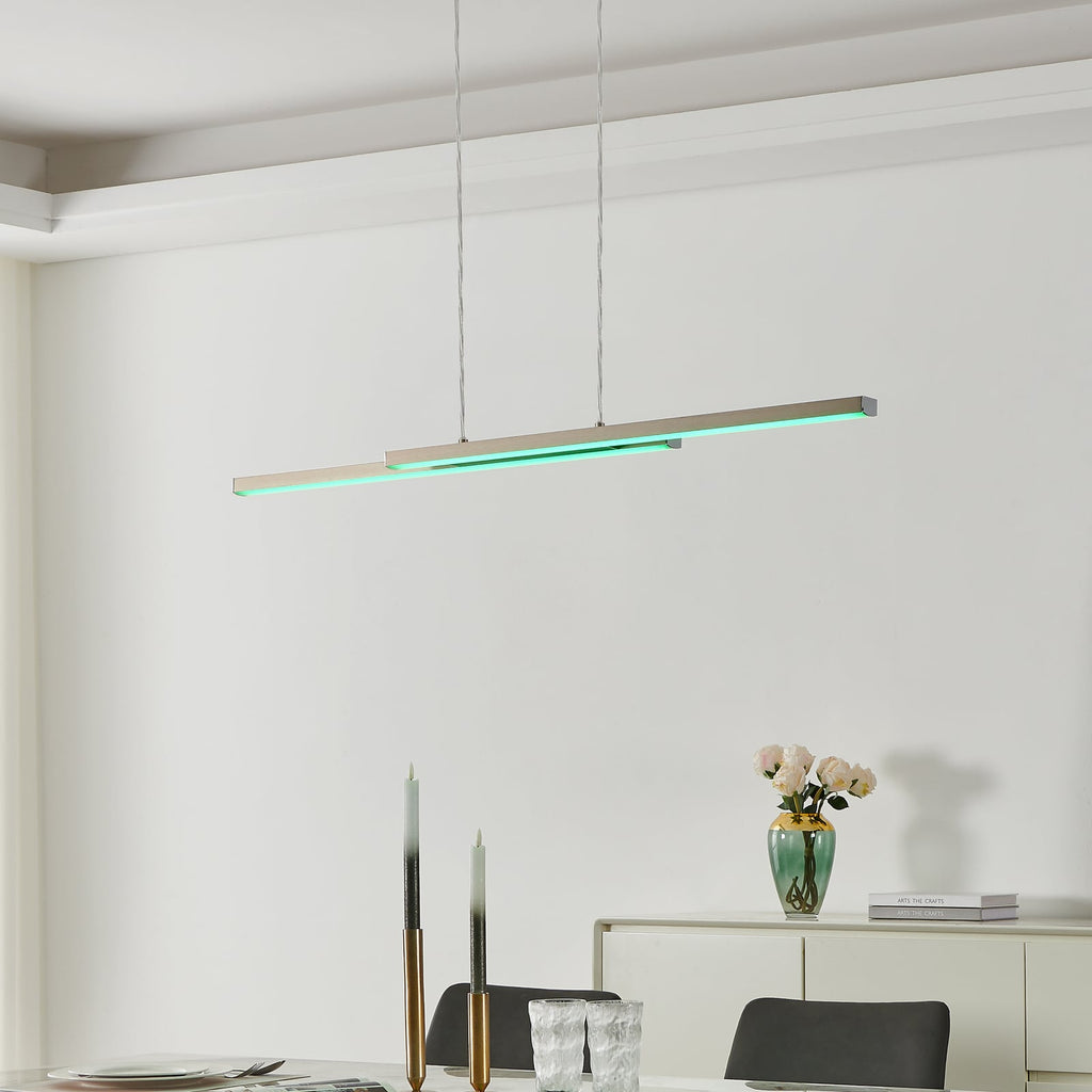 LED pendellampe Fraioli-Z dimbar matt nikkel 105 cm bakside