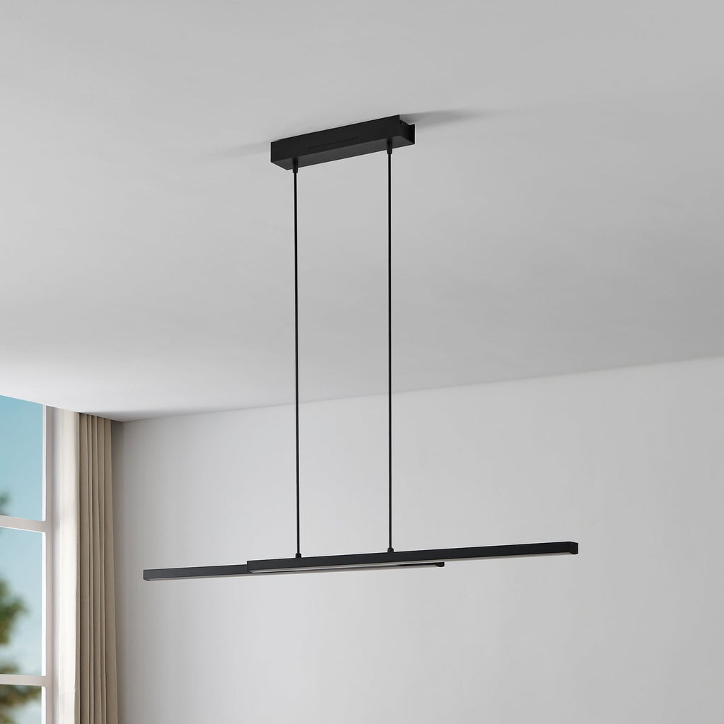 LED pendellampe Fraioli-Z svart dimbar RGB Zigbee 105 cm kontrollpanel