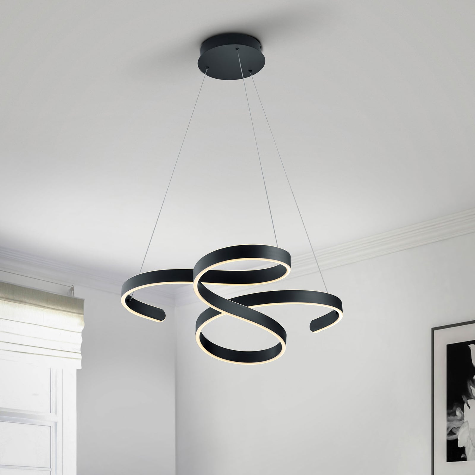 LED pendellampe Francis antrasitt dimbar metall 52W bakside