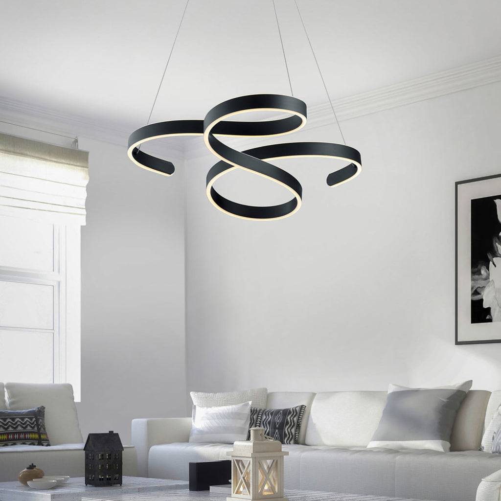 Detalj av LED pendellampe Francis antrasitt dimbar metall 52W