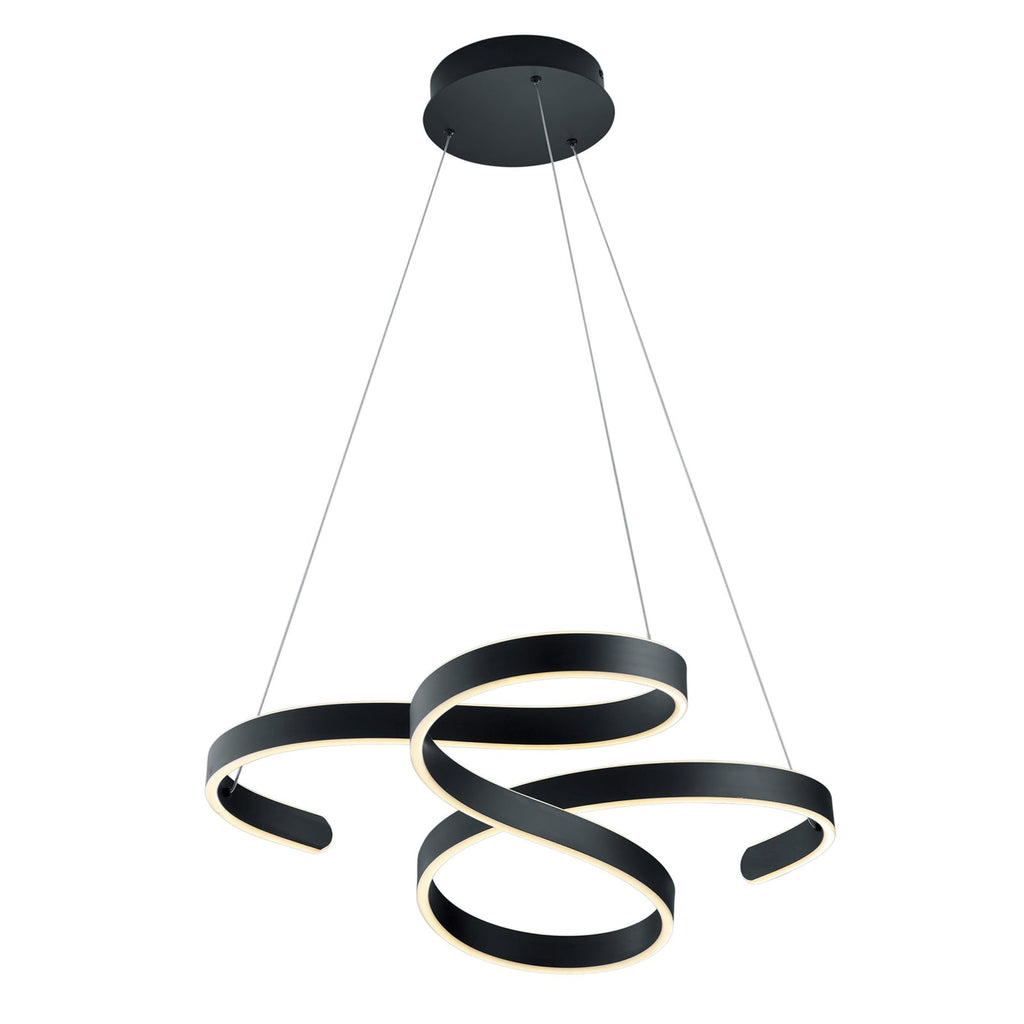 LED pendellampe Francis antrasitt dimbar metall 52W montert i stue