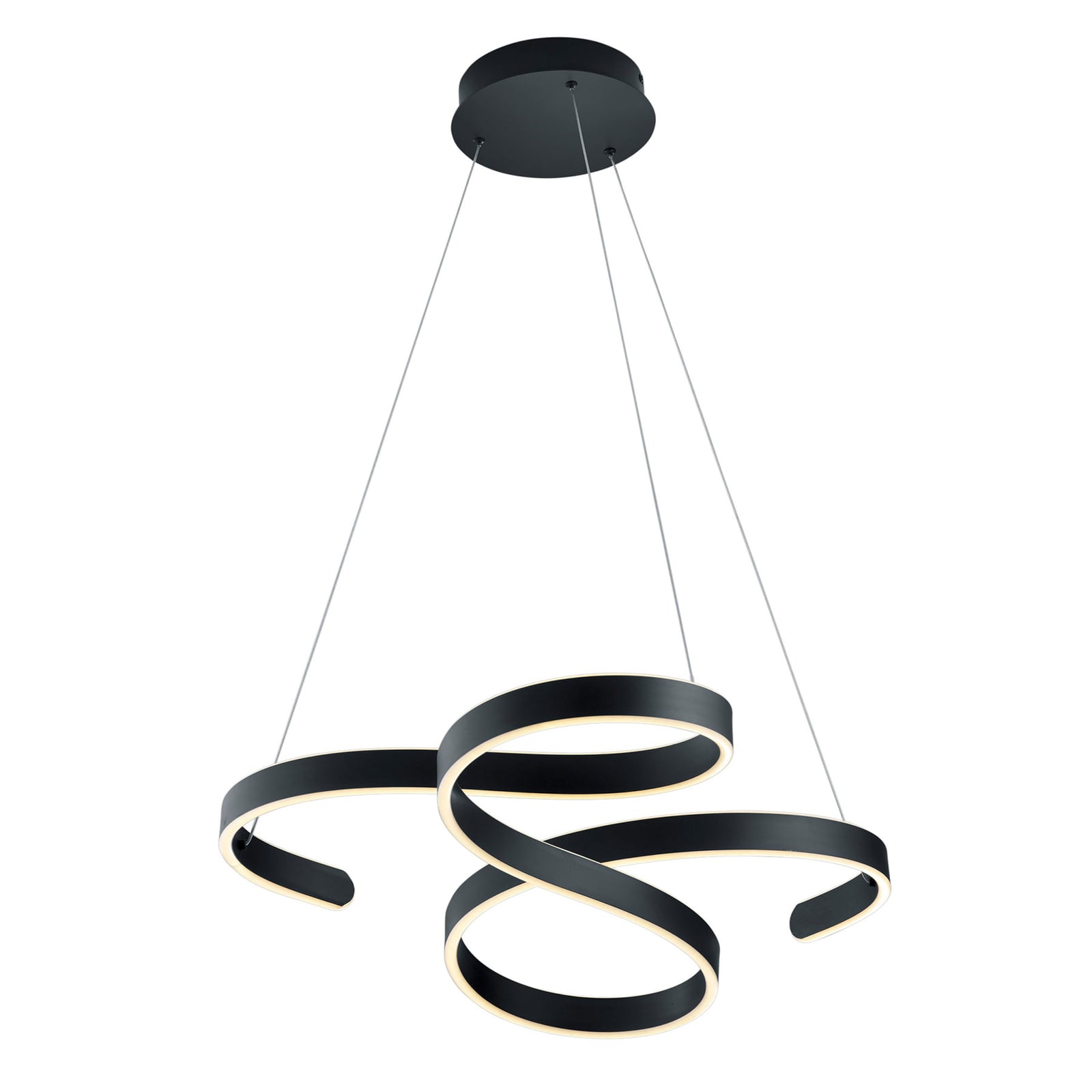 LED pendellampe Francis antrasitt dimbar metall 52W montert i stue