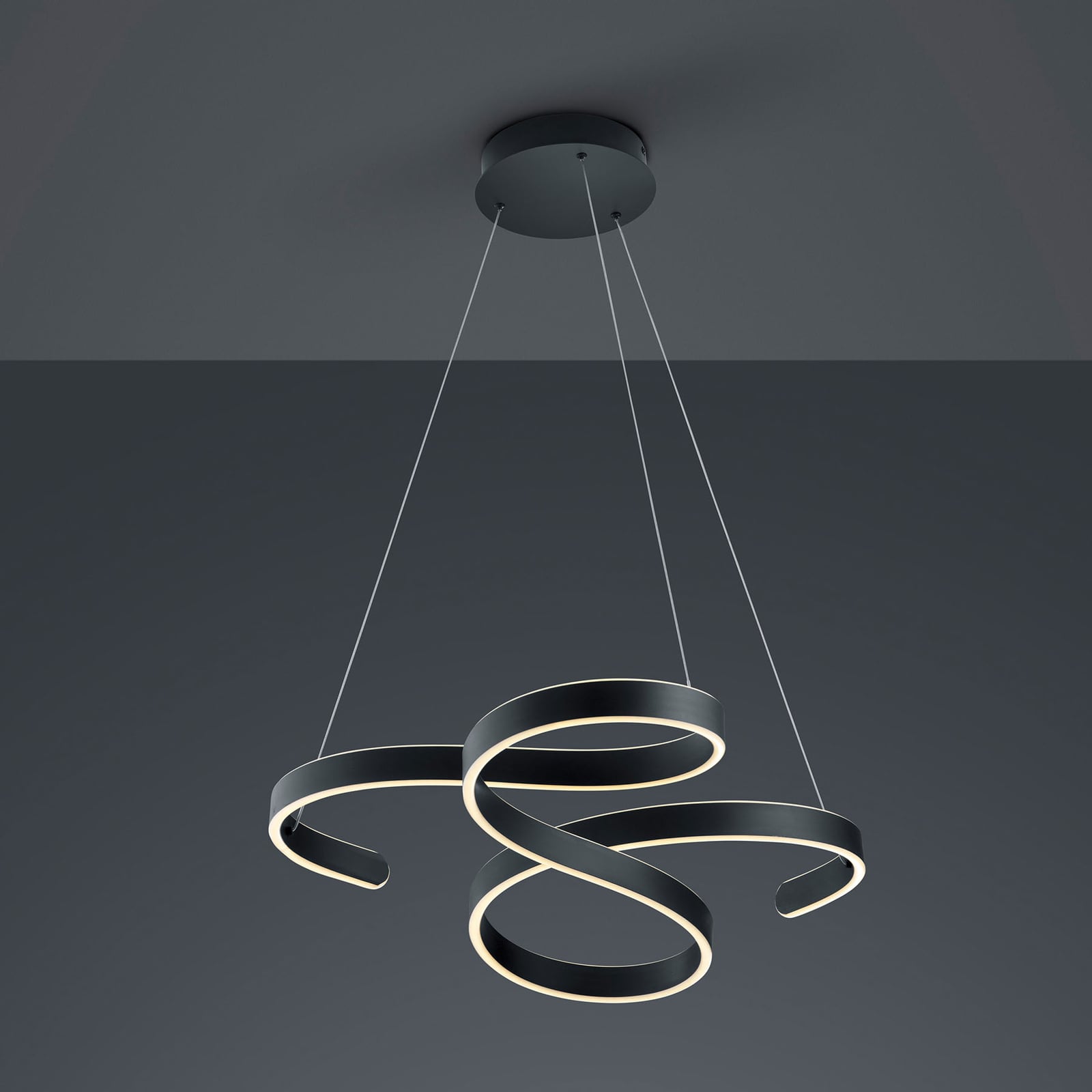 LED pendellampe Francis antrasitt dimbar metall 52W oppheng og design
