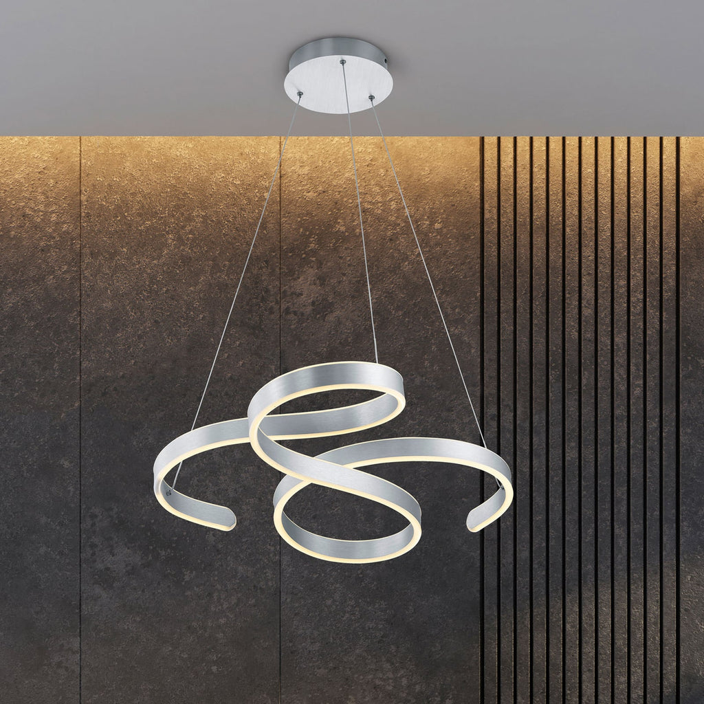 LED pendellampe Francis børstet aluminium 72 cm detalj