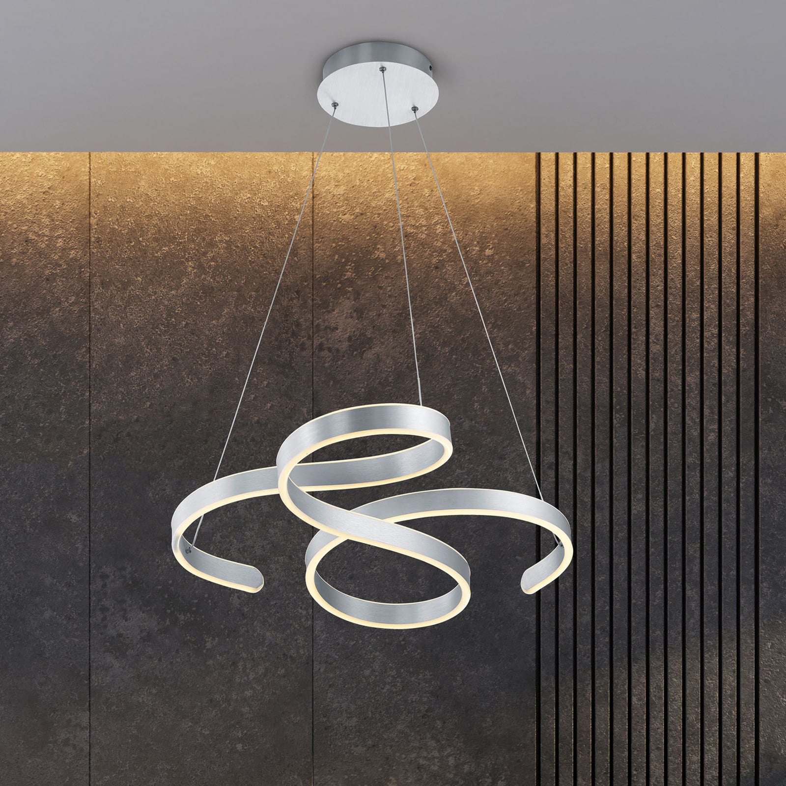 LED pendellampe Francis børstet aluminium 72 cm detalj