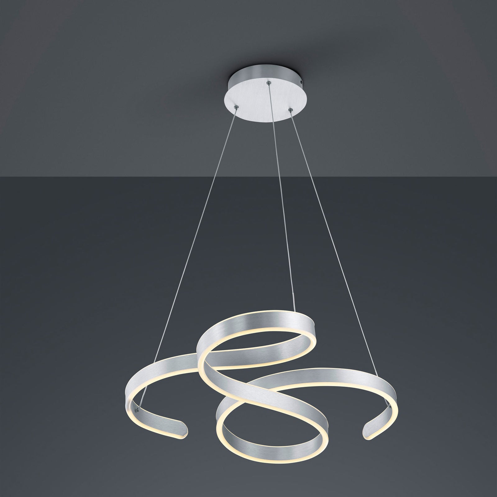 LED pendellampe Francis børstet aluminium 72 cm montert
