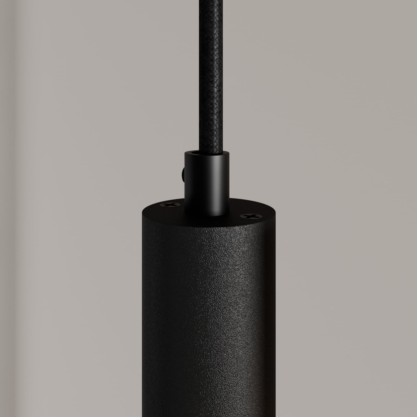 LED pendellampe Franka 2-lys svart aluminium 2700K opphengsdetalj