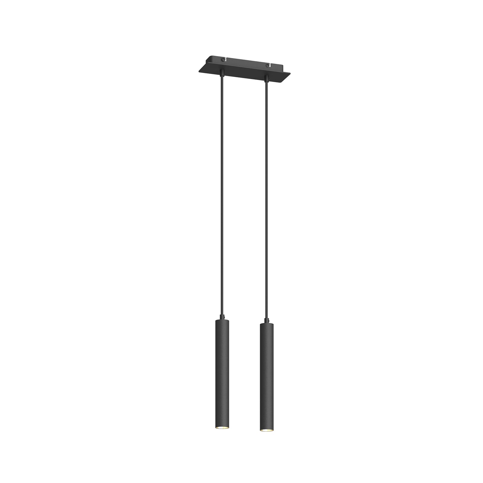 LED pendellampe Franka 2-lys svart aluminium 2700K monteringsdetalj